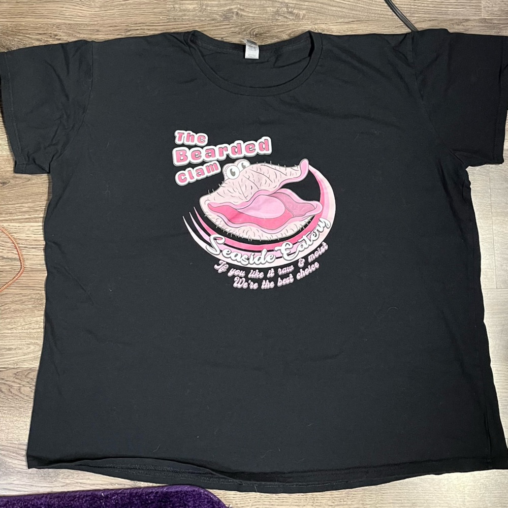 Bearded Clam Adult Content Black T-Shirt